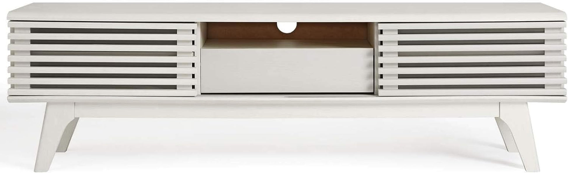 Render Mid-Century Modern Low Profile 59 Inch TV Stand in White